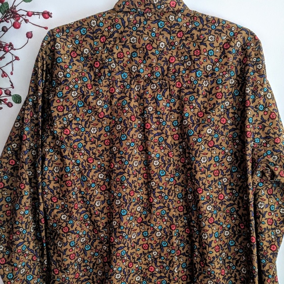 Docker's ⭐VTG Prarie Print Tan Western Shirt LARGE - Picture 6 of 6